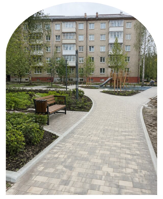 Благоустройство двора МКД под ключ в Кизилюрте от 258150 р. | Метпроект-Кзт
