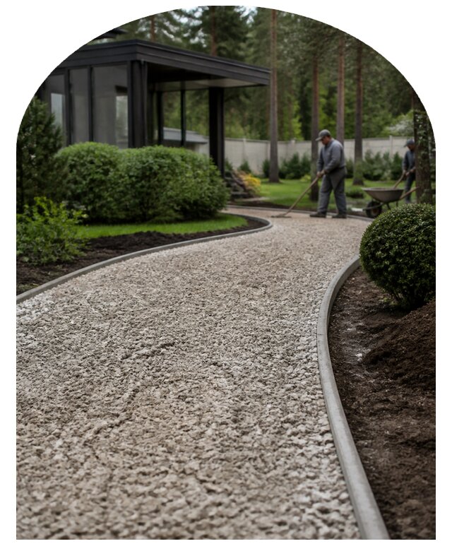 Гравийные дорожки под ключ в Кизилюрте от 2582 р. | Метпроект-Кзт
